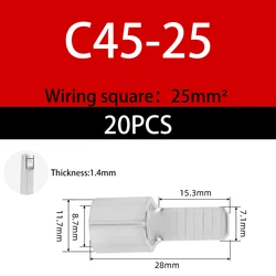 Enhanced Copper Crimp Terminal for Electrical Connections (C45 - 25  20pcs)
