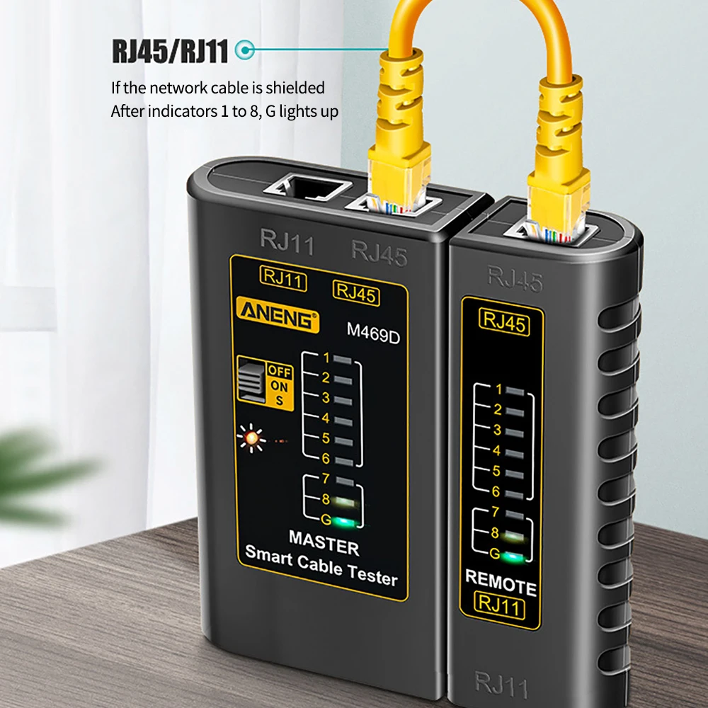 M469D Cable Lan Tester Network Cable Tester RJ45 RJ11 RJ12 CAT5 UTP LAN Networking Tool Network Repair Tools