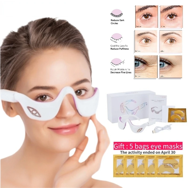 

3D Smart Vibration Micro Current Pulse Infrared Heat Compress Eye Massager Fatigue Relieve Wrinkle Reduction Remove Dark Circle