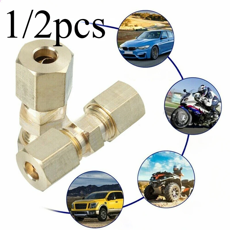 Brake Oil Connector Brake Adapter Car Brake Pipe Repair Kit Brass Connector Brake Hose Repair Joint Accessories Brake Hose Brass Fittings Car Line Union Fittings Straight