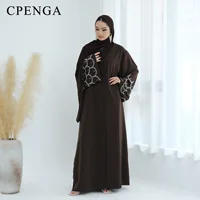 Tenue islamique du moyen-orient pour femmes musulmanes, Robe Abaya de luxe, dubaï, modeste, Cardigan arabe Eid, Robe caftan unie, turquie, 2025 3
