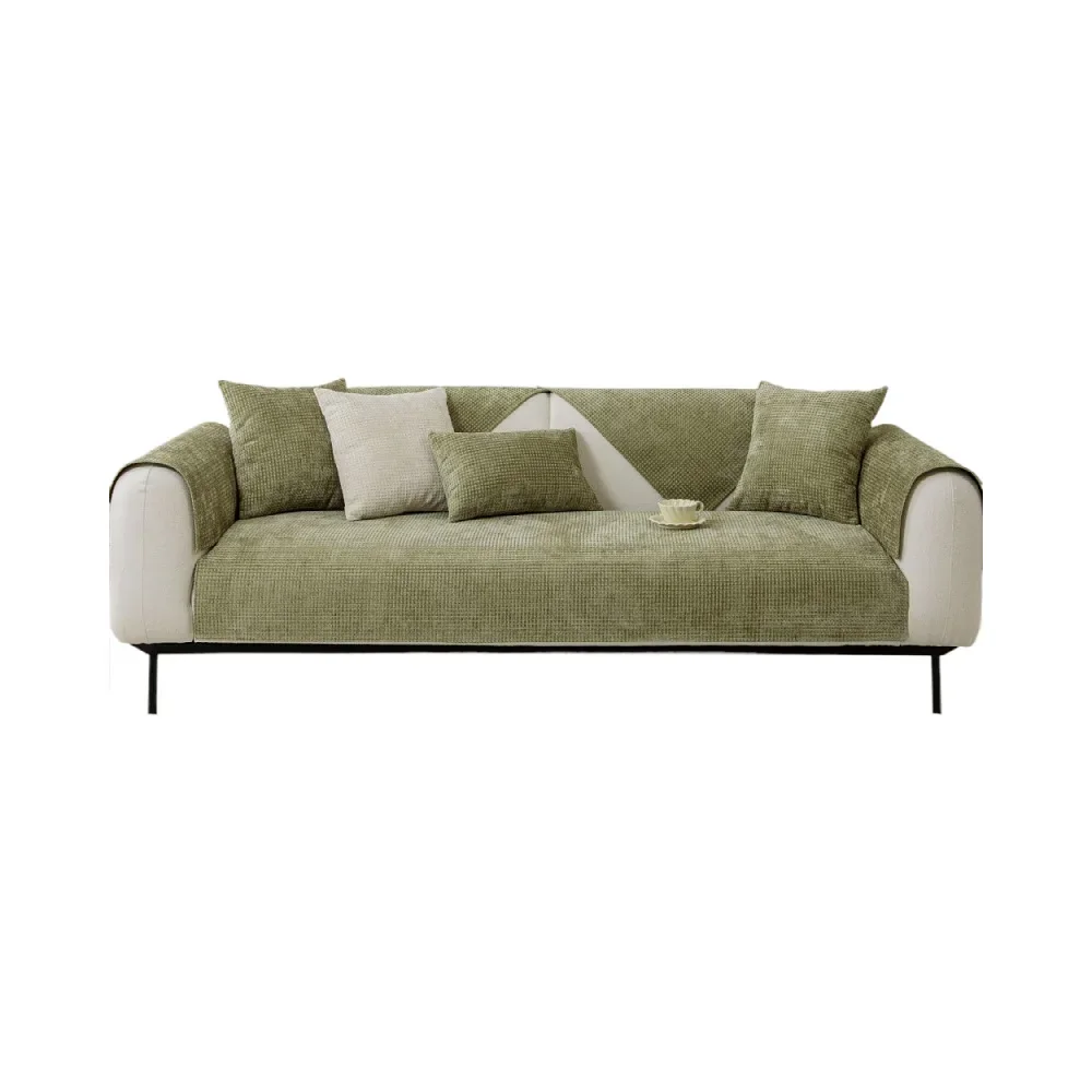 Four Seasons Universal Waffe Sofa Cushion Chenille Sofa Cushion Modern Simple Solid Color Non-Slip Sofa Pillowcase 3