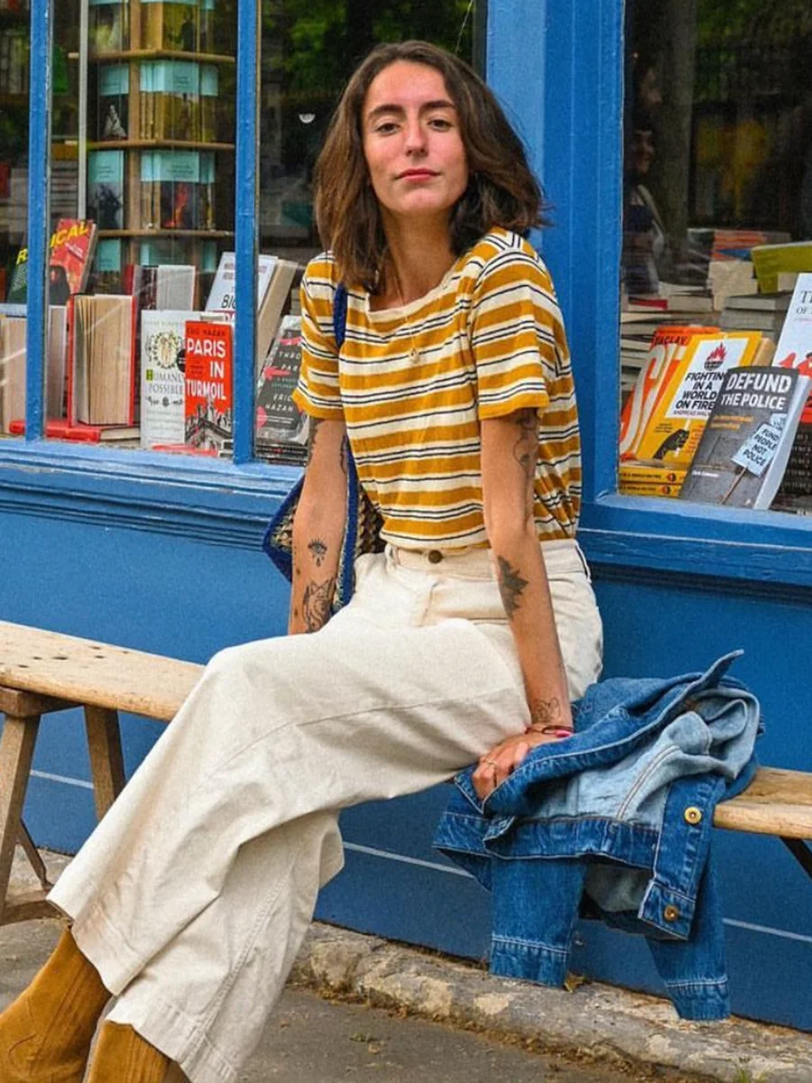 

Striped Patchwork T-shirts 2023 Summer Round Enck Short Sleeve Vintage Casual T-shirt Women Fashion Simple Tee Tops Lady Clothes
