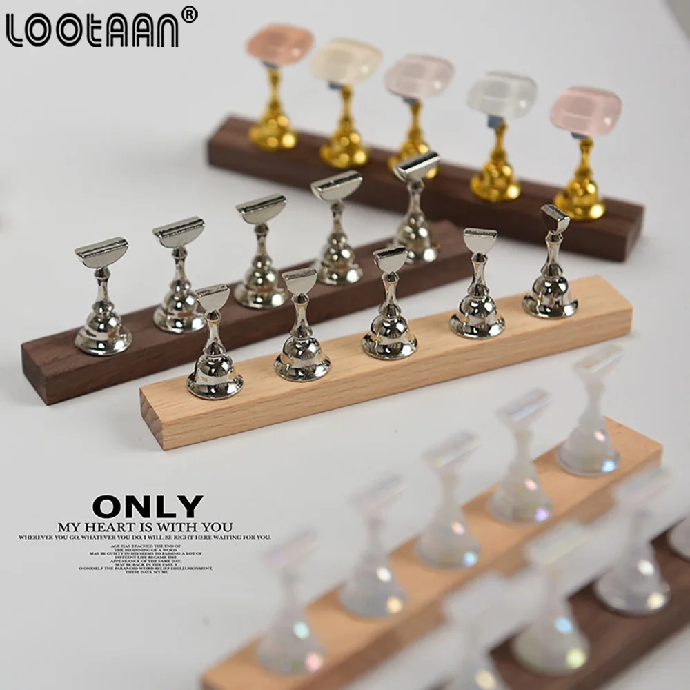Minimalist Wood Nail Stand Holder Japanese Style Log Nail Art Practice
