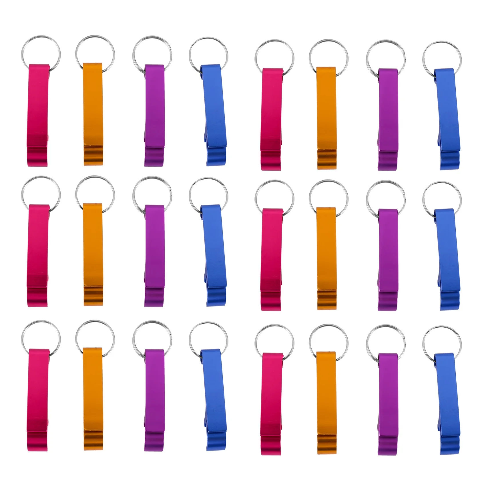 

100Pcs 8 Color Metal Bottle Opener, Split Key Ring Chain Keychain Bulk Aluminum Pocket Claw Bar Soda Beer Bottle Opener