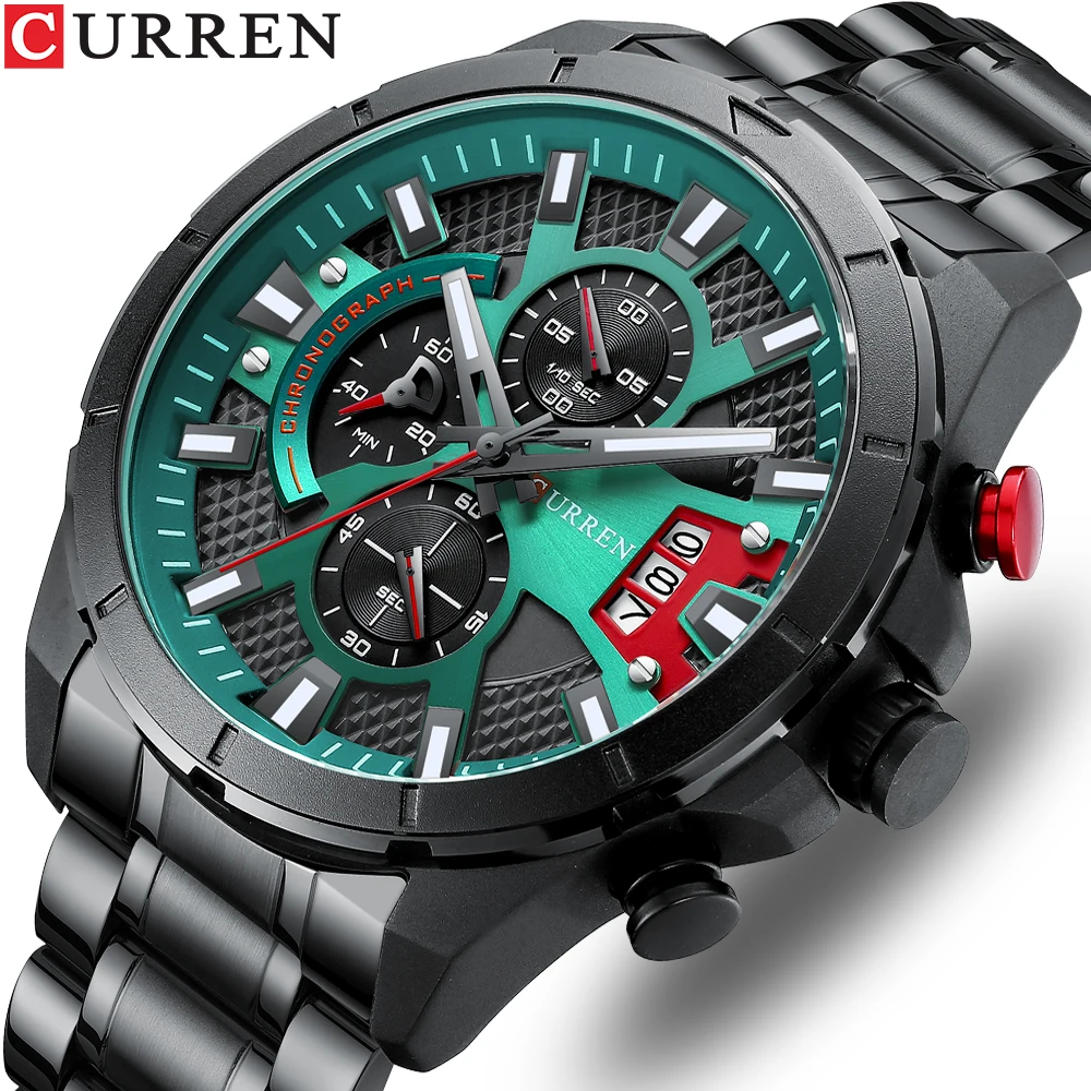 Curren New Fashion Wristwatches For Men Casual Luminous Black Watch
