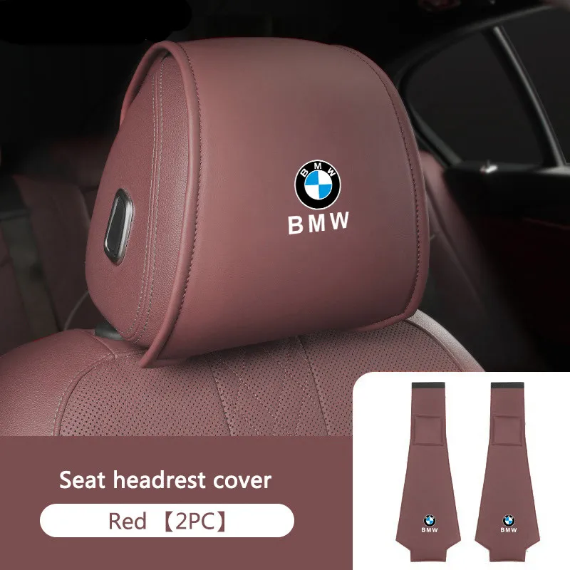 Auto-Kopfstützen-Schutzbezug aus Leder für BMW X1 X2 X3 X5 X4 X6 X7 G30 G20 G32 G11 G12 F40 F30 F20 F10 F34 Aufkleber