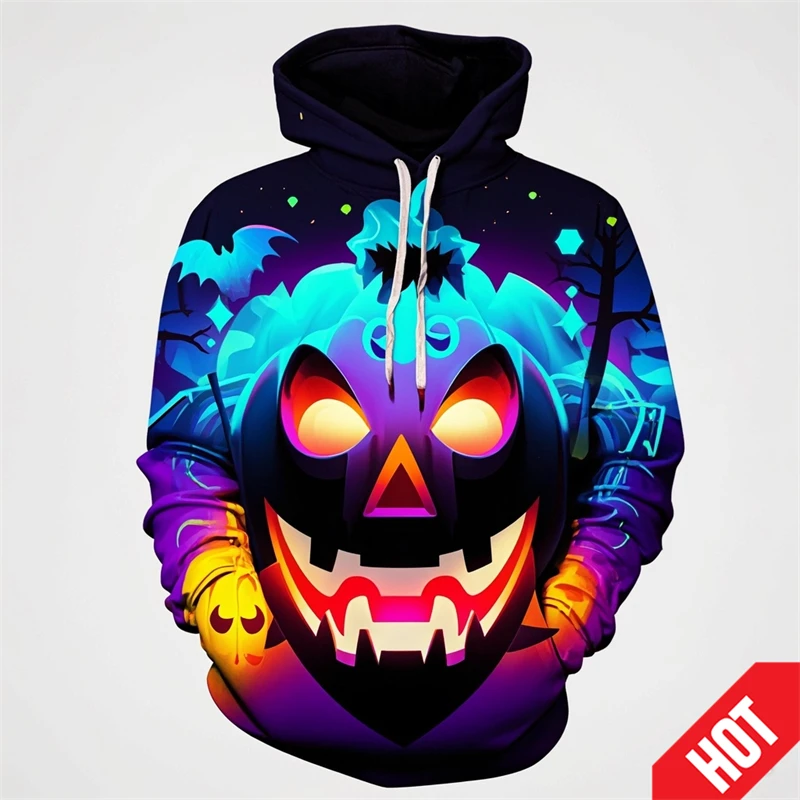 thumbnail image 1 of Nueva sudadera con capucha con diseño de calabaza de moda de Halloween con estampado 3D para hombres y mujeres, sudadera divertida de terror, sudaderas con capucha de hip hop, sudaderas con capucha ge, 1 of 5