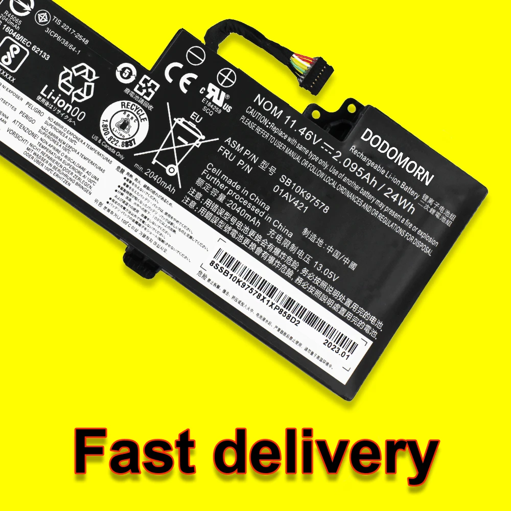 Bateria do Portátil para Lenovo Thinkpad 11.46v 24wh T470 T480 A475 Série A285 01av419 01av420 01av421 01av489 Sb10k97576 Sb10k97578 - Imagem 5