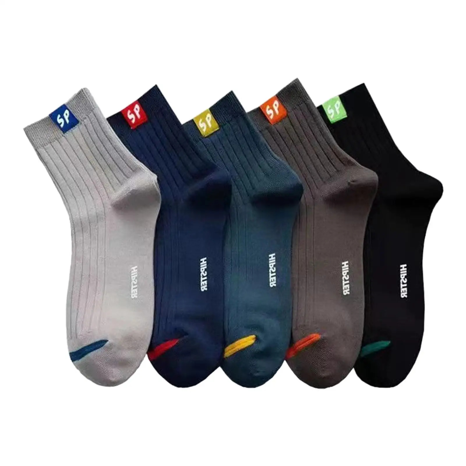 

5 Pair Men Socks Casual Hosiery Business Men's Socks Valentines Day Gifts for Him for Running Outdoor Hiking Daily Wear Men