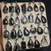 Unit One Piece 925 Silver With Natural Black Rutilated Hair Quartz Gemstone Crystal Teardrops Pendant For Gift 4