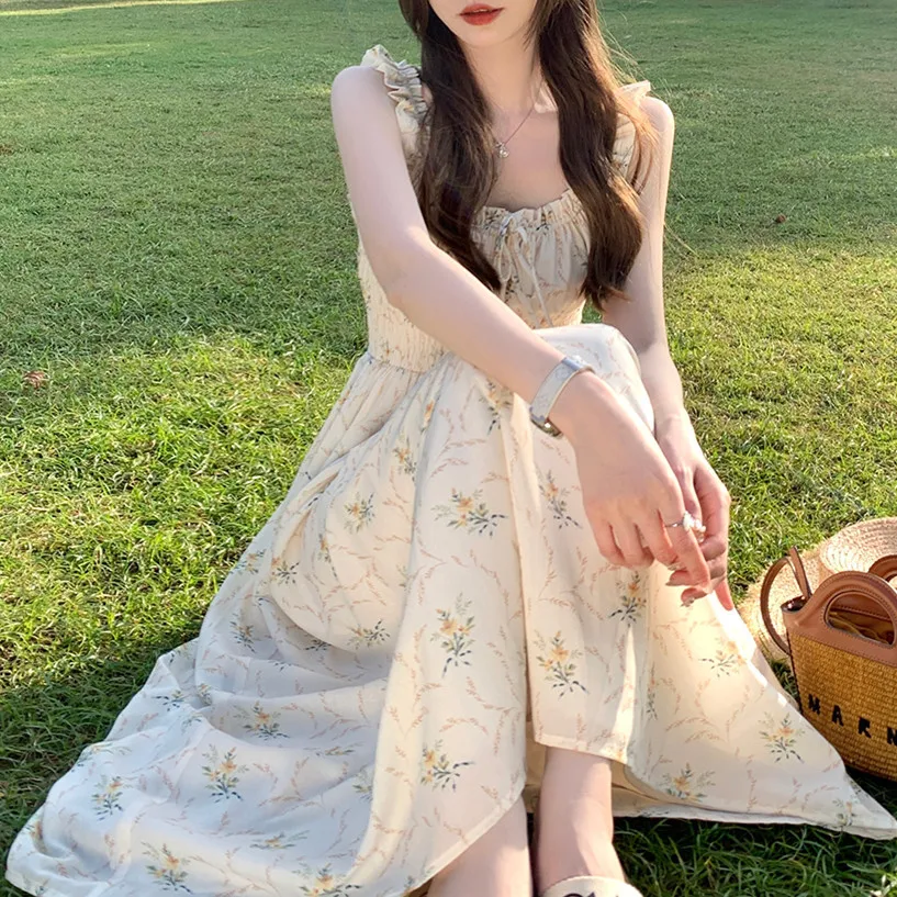 

Женское платье с цветочным принтом «story in the small yellow flower»