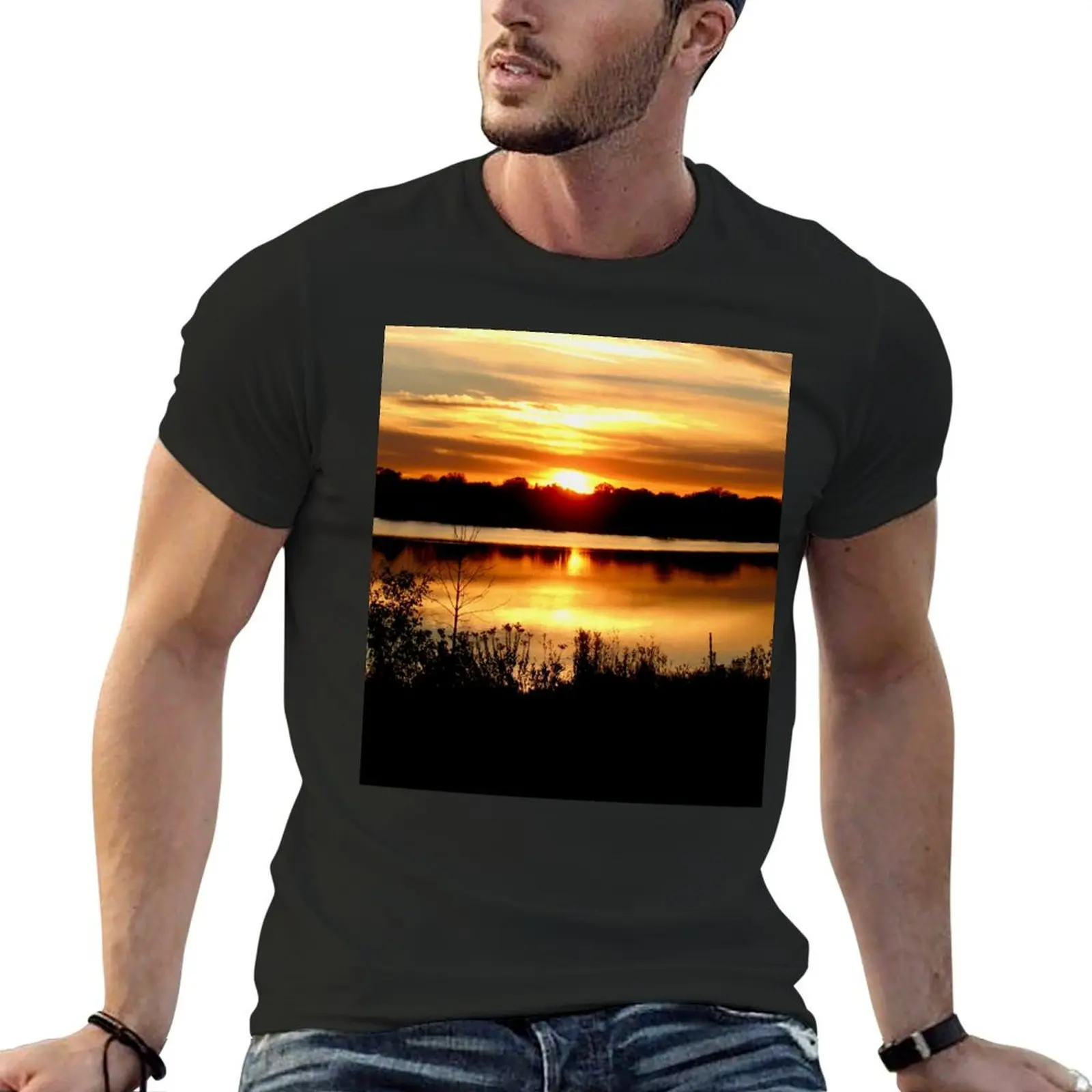 

Serene Sunset over Lake Hiawatha T-shirt cute clothes korean fashion quick-drying oversized t shirts for men