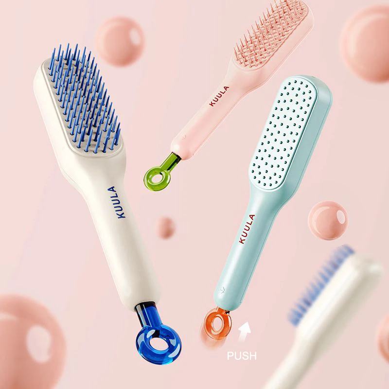 

Creative Self Cleaning Hair Brush for Women One-key Cleaning Hair Loss Airbag Massage Scalp Comb Anti-Static Hairbrush