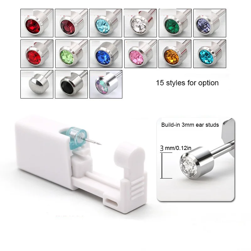 Disposable Sterile Ear Piercing Kit 1Pc Cartilage Tragus Helix Piercing Gun No Pain