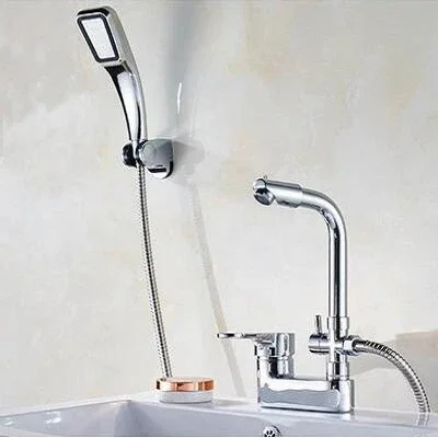 ก๊อกน้ำอ่างล้างหน้าแบบโครเมียม ก๊อกผสมอเนกประสงค์สำหรับห้องน้ำ ก๊อกน้ำอ่างล้างหน้าแบบผสมน้ำร้อนน้ำเย็น ก๊อกน้ำแบบมือจับเดี่ยวติดตั้งบนเคาน์เตอร์ 3