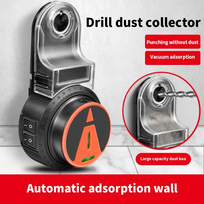 

2 In 1 Electric Drilling Dust Collector with 360°Laser Level Detachable Wall Vacuum Drill Dust Collector Dust Cleaning Tools