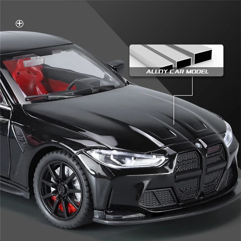 1:24 M4 G82 Coupe Alloy Sports Car Model Diecasts Metal Vehicles Car Model Simulation Sound Light Collection Chlidrens Toys Gift 2
