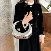 MOODS Golden Evening Handbag For Women PVC Wrist Bag Dinner Party Wedding Round Handle Clutch Purse 2024 Luxury Designer Handbag - Image 3