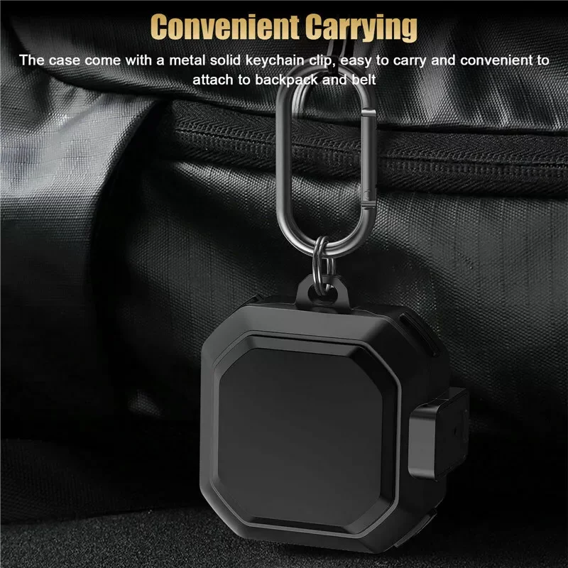 Durable Shockproof Earbuds Protective Case with Keychain Attachment