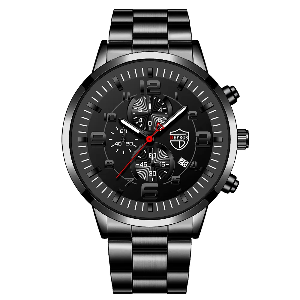 2022 Gold Watch Large Dial Men's Watch Middle East Explosive Luminous Calendar Steel Band Men's Watch Relojes Para Hombre 