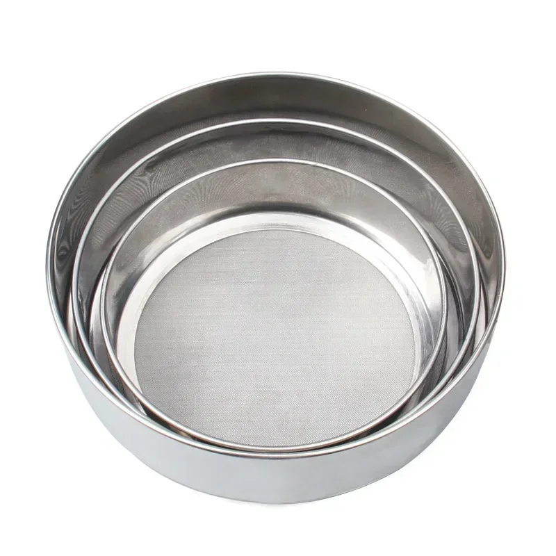 Thickened Stainless Steel 40 Mesh Bottom Mesh Flour Rice Sieve 10CM~21CM Fine Powder Baking Sieve Kitchen Tools