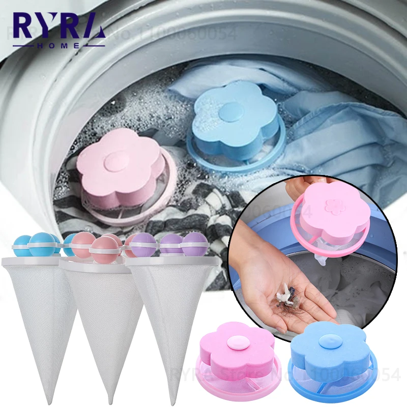 Pet hair remover laundry hair catcher washing machine hair lint filter floating pet fur lint hair removal catcher reusable mesh dirty collection pouch cleaning balls
