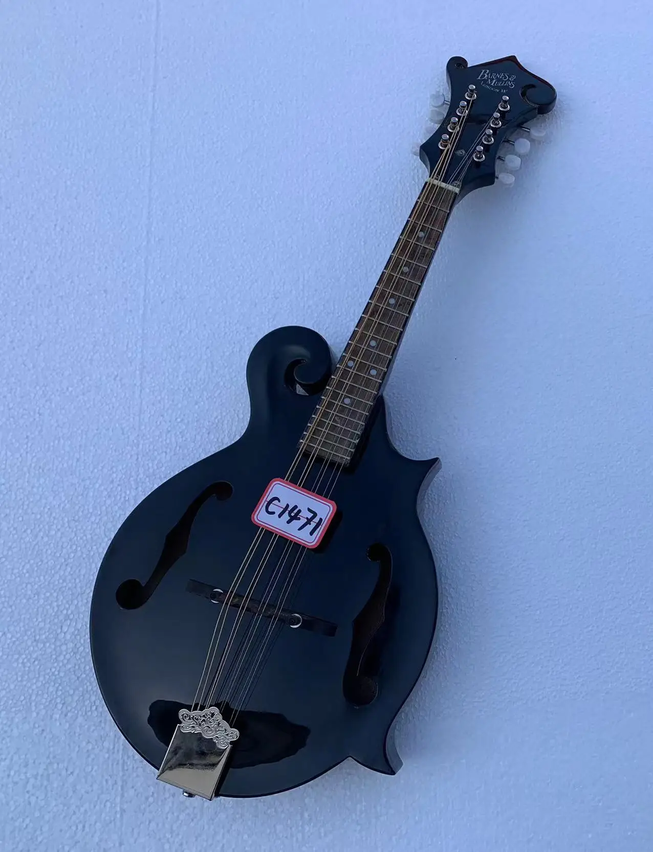 

F-Style 8 Strings Mandolin All Solid Wood Body Glossy Black Color in Stock Discount Free Shipping