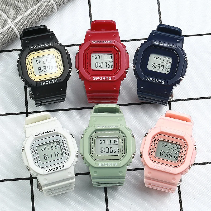 Sports Watch Boys Girls Student LED Electronic Watch Colorful Men Women Square Digital Watches Waterproof Rubber Clock digital watch