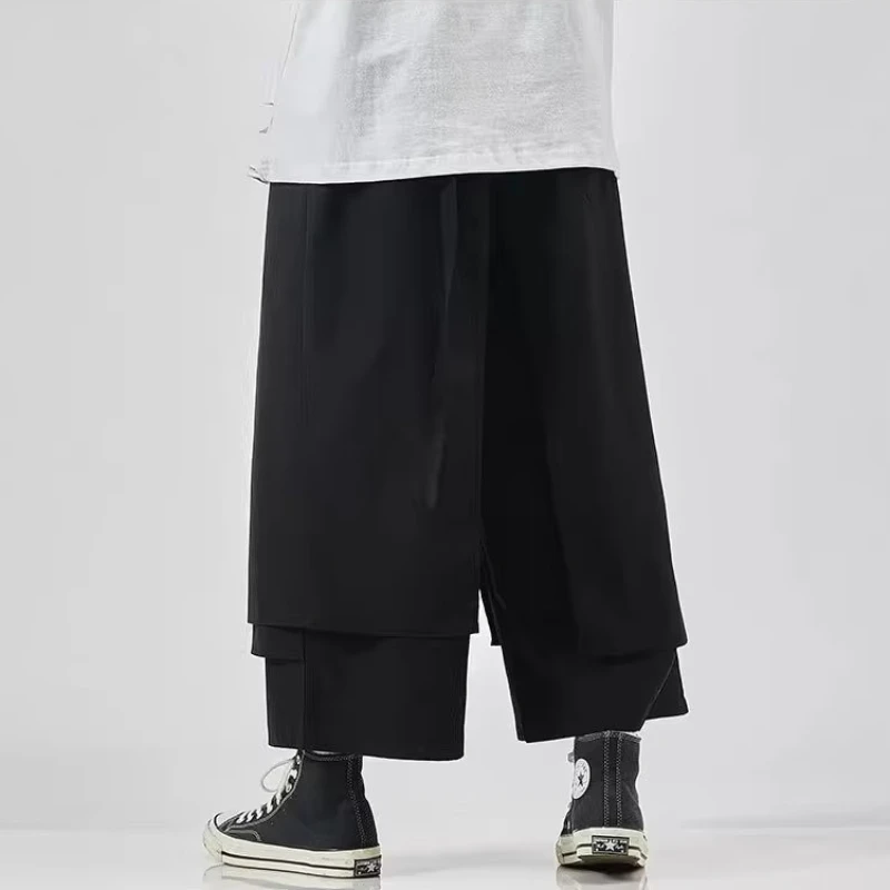 Cargo Pants Men Japanese Style Wide Leg Baggy Draping Work Out Trousers Stylish Streetwear Comfortable Chic Breathable Jogging 3