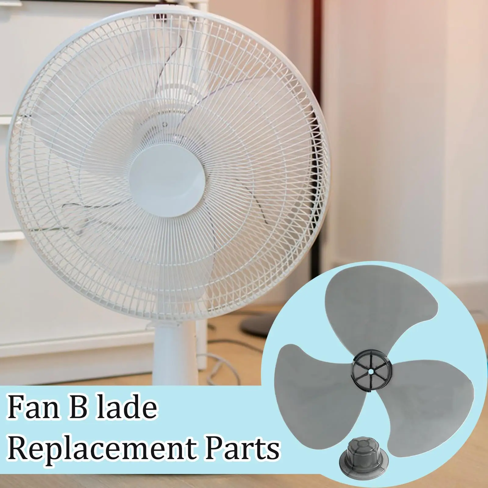 Plastic Fan Blade Three Leaves With Nut Cover For Standing Pedestal Fan Three Leaf Accessories For Electric Fan Blades