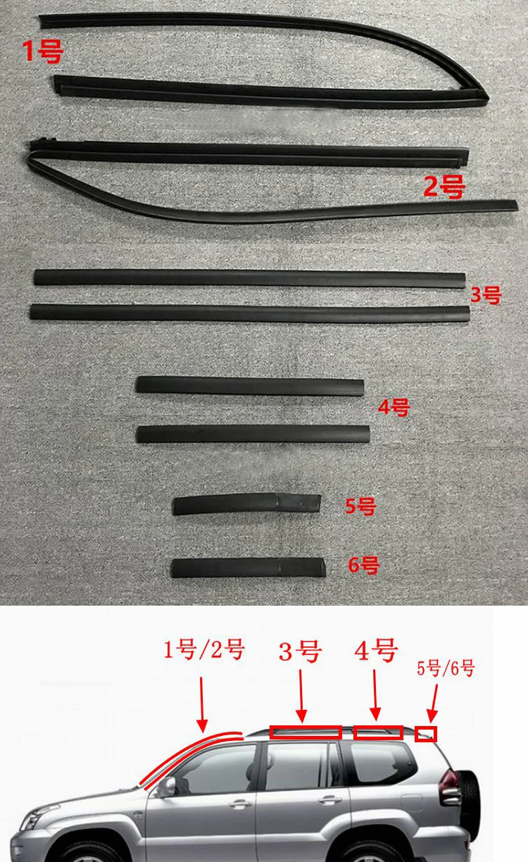 

Car Roof Sealing Strip Rubber Seal Strips Auto Seal Protector Sticker Window Edge Car Windshield Roof Rubber Sealing Prado LC120
