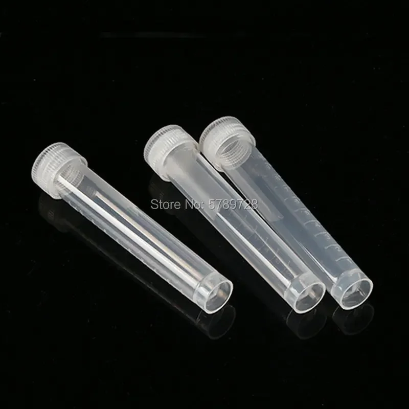 50pcs 10ml Plastic flat bottom freezer tube Laboratory frozen sample tubes with silicone gasket threaded cap