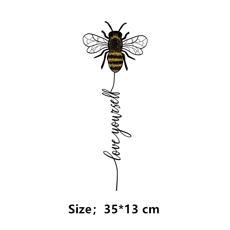 Schmetterlings-/Bienen-Kleidungsaufnäher. Große Thermoaufkleber für Damen-T-Shirt-Aufdruck zum Aufbügeln – Detail 2