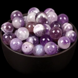 Natural Tiger Eye and Amazonite Gemstone Beads for DIY Jewelry and Bracelets (Tooth Amethyst)