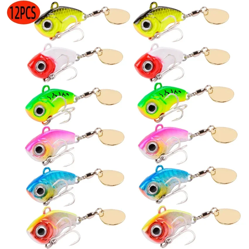 Leurre de pêche métallique vibrant et coulant avec cuillère et Spinner