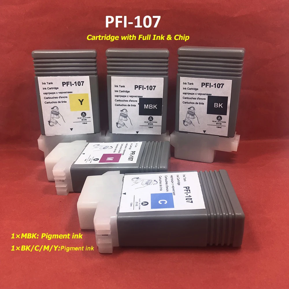 

Full Pigment ink PFI-107 PFI107 Compatible Ink Cartridge With Chip for Canon iPF670 iPF680 iPF685 iPF770 iPF780 iPF785 Printer