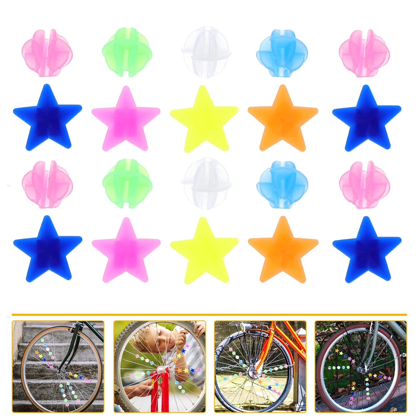

72 Pcs Car Spoke Ball Cycling Bead Wheel Decor Plastic Beads Bike Tire Clip for