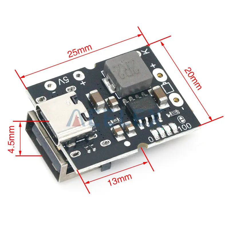 Lithium Battery Charger Battery Charger Module High-precision 5V2A charge-discharge integrated module Type-C input compatible with 4.2V lithium battery