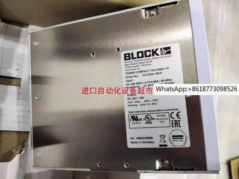 

Original BLOCK STU160/2x115 Transformer PVSB400/24-40 Power Supply
