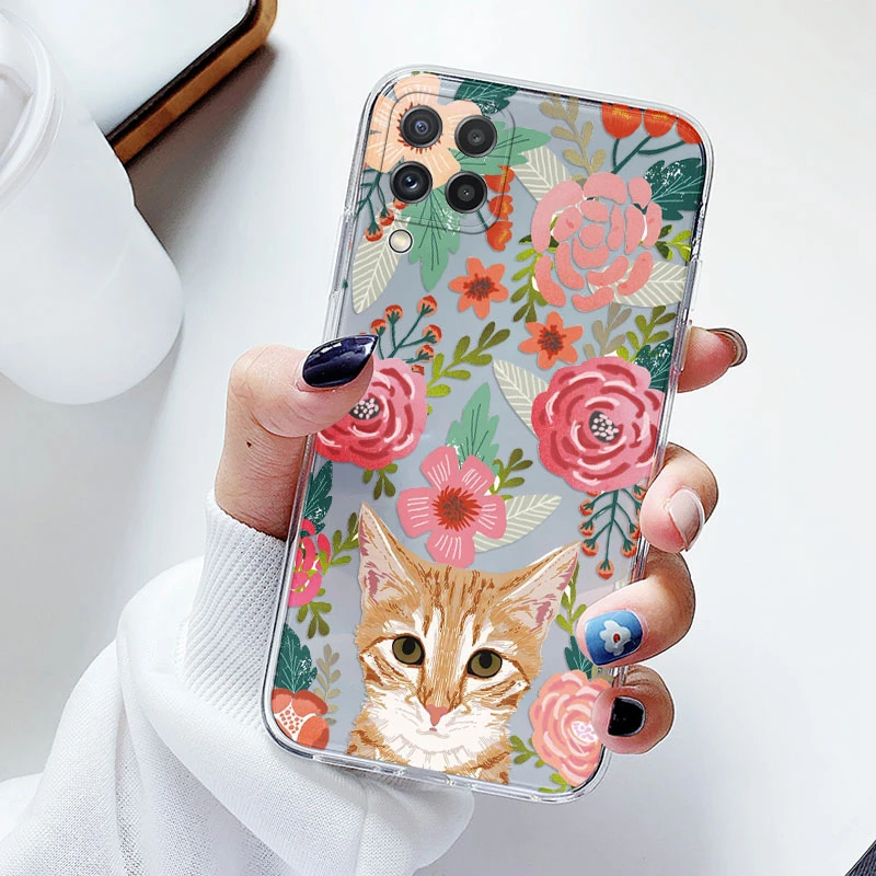 Floral Silicone Transparent Soft Phone Case with TPU Flower Design