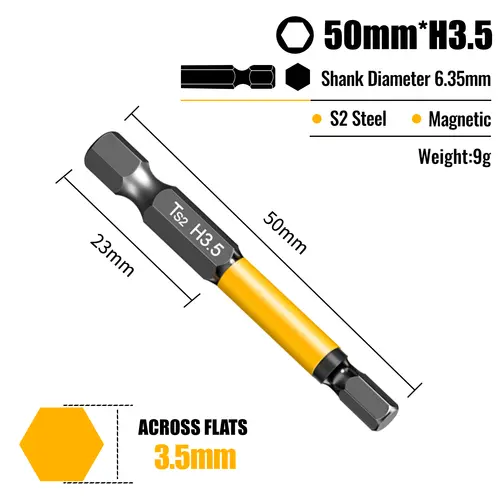 Allen Wrench Drill Bit Hex Driver Bits Set 50/100/150mm H1.5-H10mm with Magnetic Grip and Slip Design for Secure Screw Holding - Image 21
