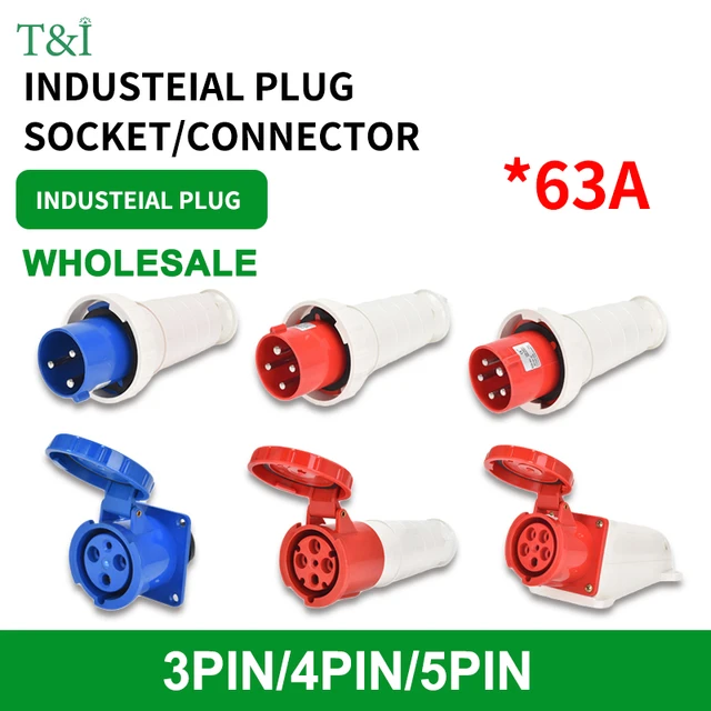 Waterproof Industrial Plug3/4 /5 Pin dustproof socket IP67 Male