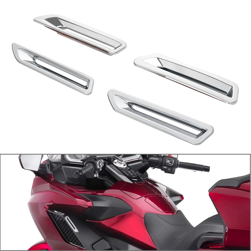 

Для Honda Goldwing 1800 Золотое крыло GL1800 DCT Tour 18-up Мотоцикл Серебряный радиатор слот отделка радиатор вентиляционное отверстие ободок декоративные