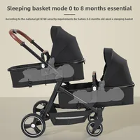 Poussettes jumelles avec un porte-bébé unique expédiées depuis l'UE. Portable et se transforme en poussette légère. 5