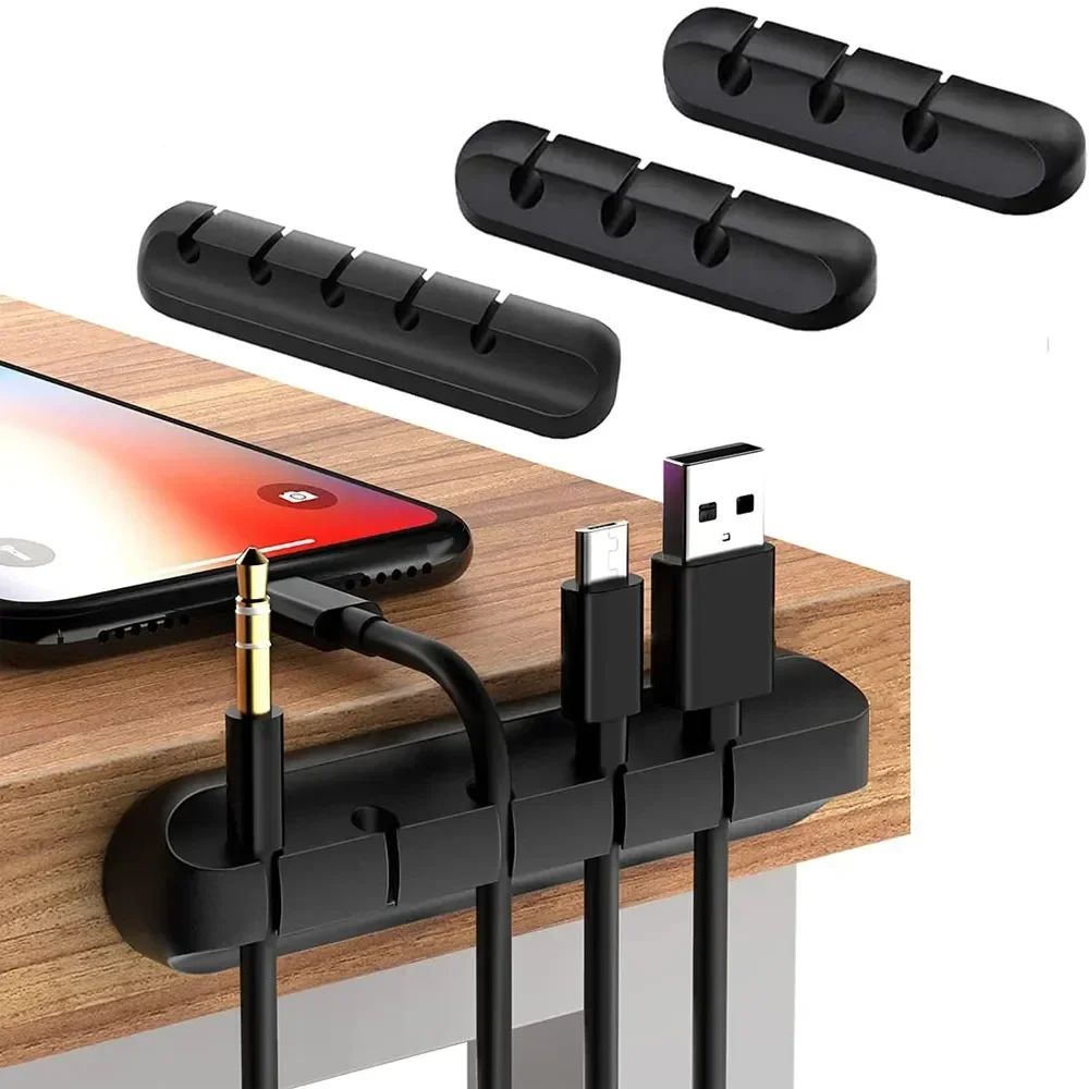 

USB Organizer Cable Holder Cable Winder Desktop Tidy Management Clips Holder for Mouse Keyboard Headphone Wire Organize