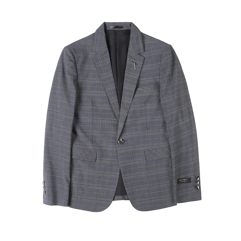 (Jacket+Pant) Latest Design Check Men Suit Groom Wedding Stage Tuxedos Best Costume Men Business Social Suits 2 Piece Set