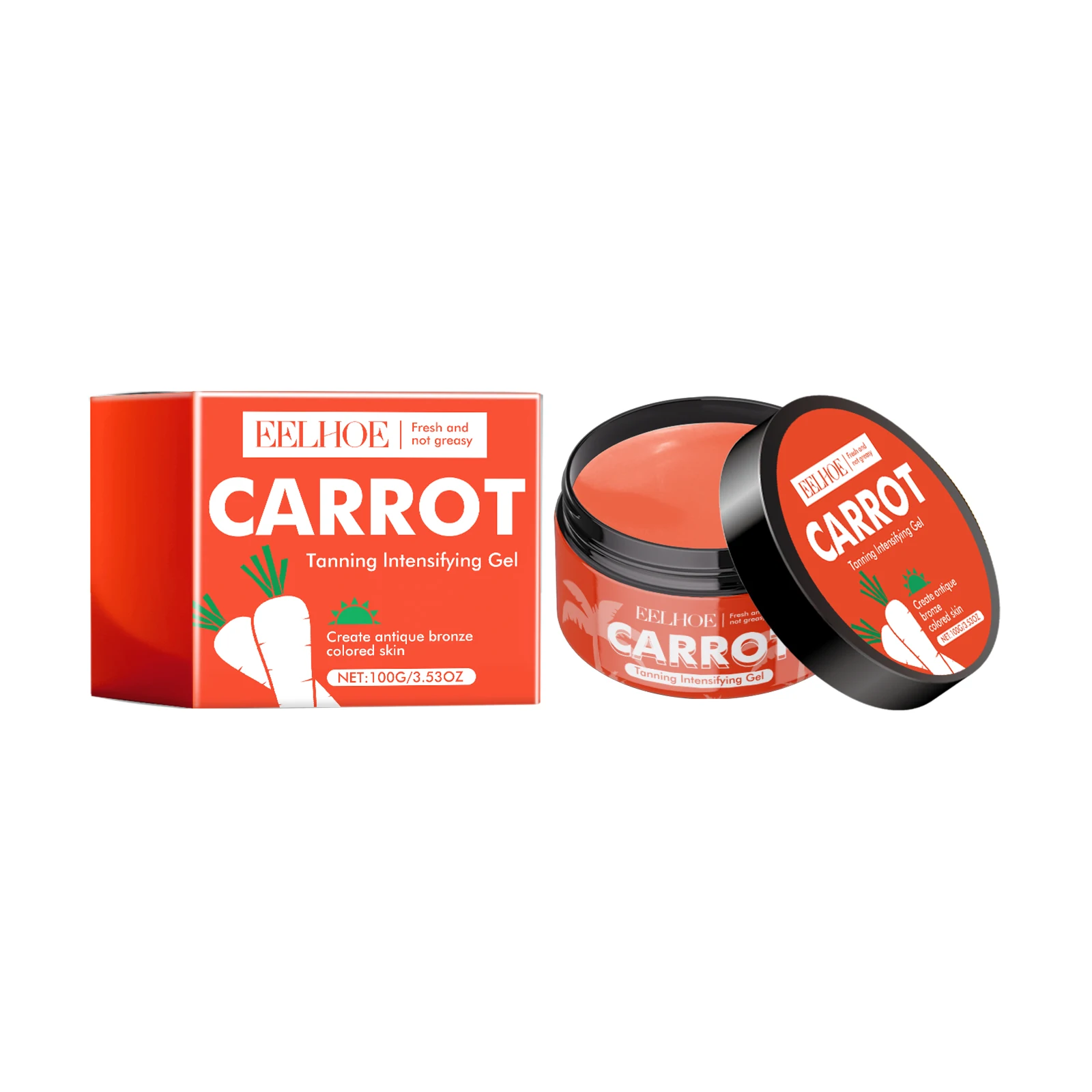 Carrot Tanning Gel Self-tanning Accelerator Cream Intensive Brown Sunbed Summer Tanning Lotion Lasting Moisturizing Self Tanner