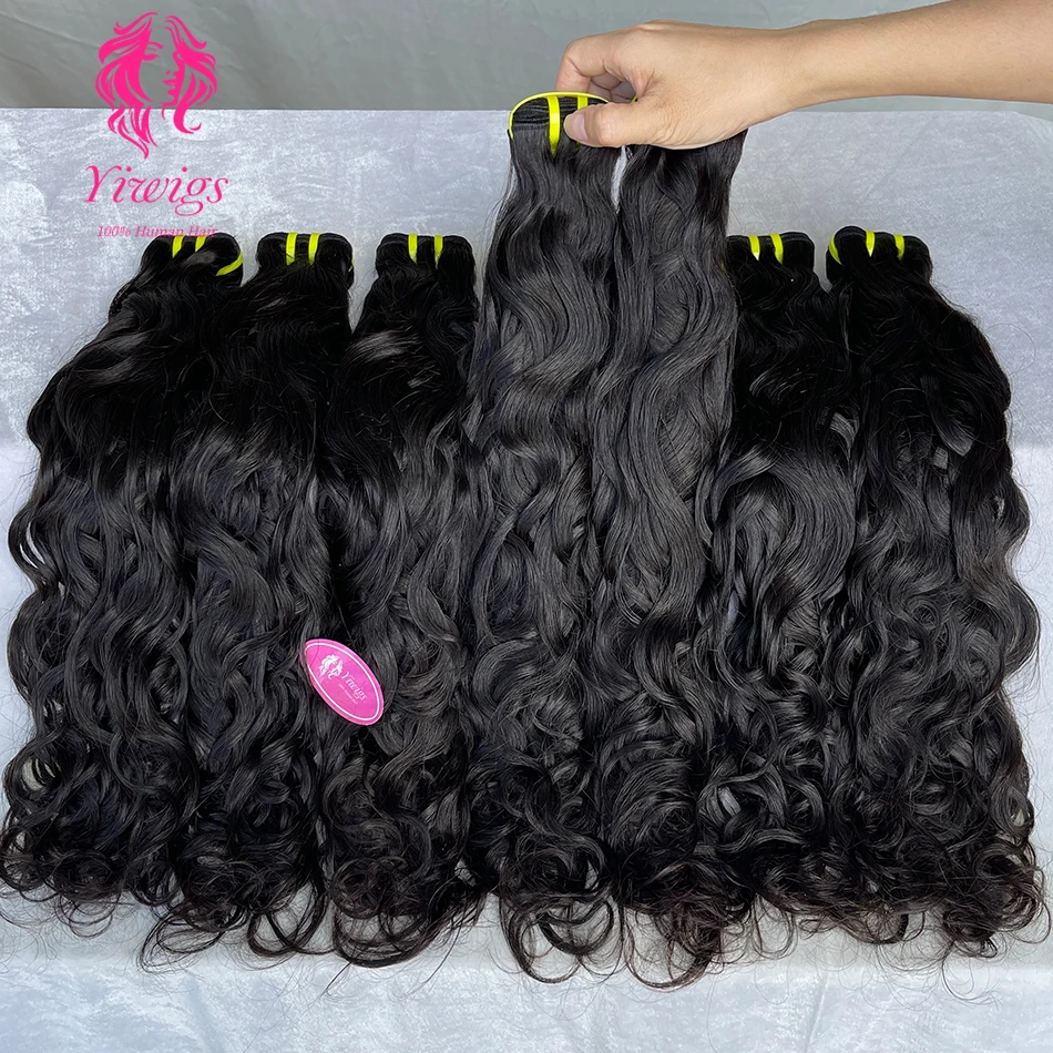 Yiwigs 15A Grade Vietnamese Water Wave 100% Raw Human Hair Bundles Natural Wave Curly Unprocessed Hair Weave Extensions thick 2