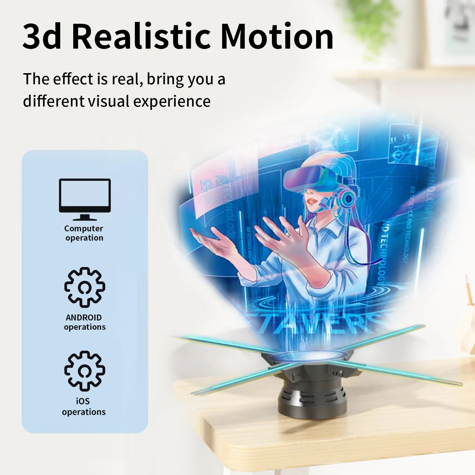 F60 3D Hologram Projector Advertising Display Fan Wall-mounted Player 3D Naked Eye 2K HD LED Photo Video Fan with 720pcs LED
